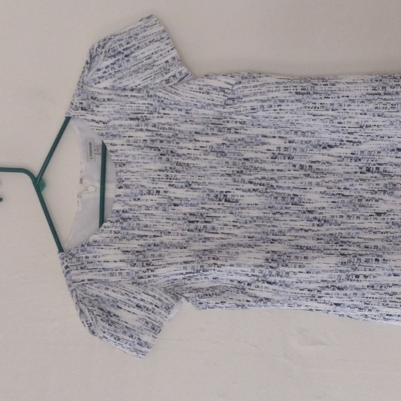 J. Peterman White & Blue Tweed Cap Sleeve Shift Dress Size 4 - Picture 2 of 9